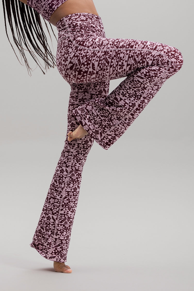 Flared Leggings Flower Bordure