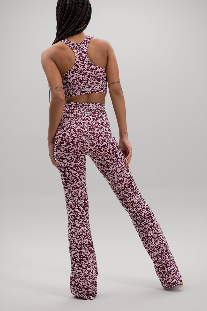 Flared Leggings Flower Bordure