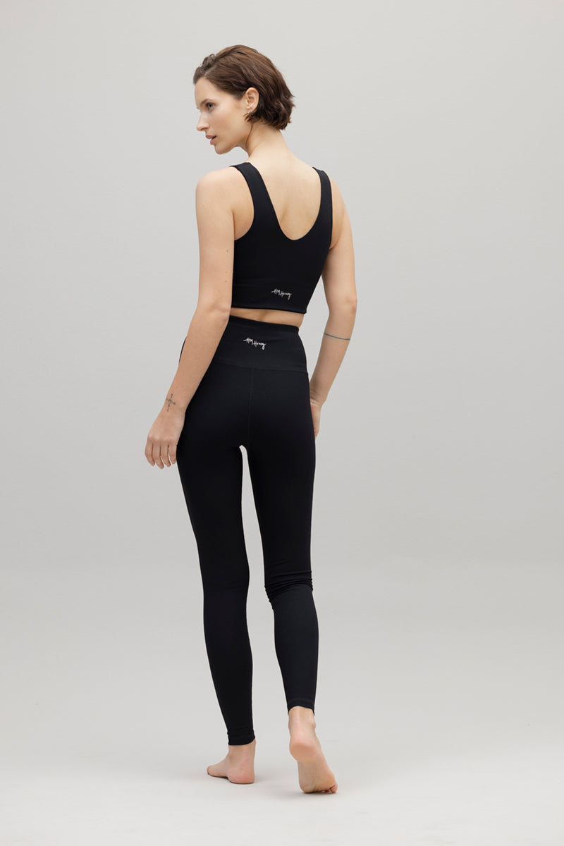 High-Waist Leggings Ribbed Black