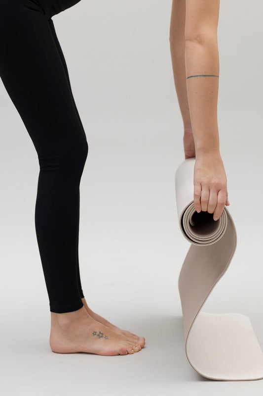 High-Waist Leggings Ribbed Black