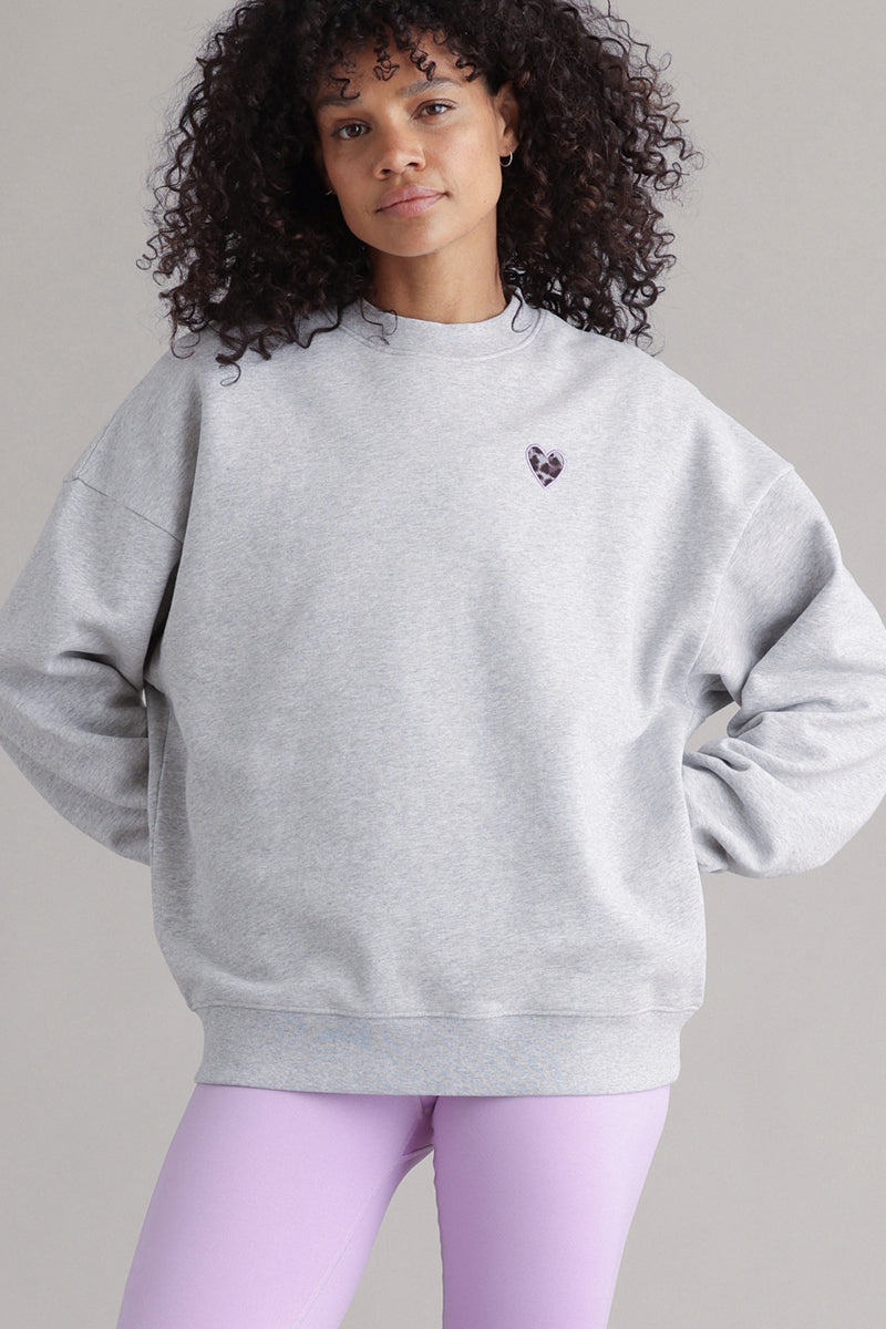 Sweatshirt Leo Heart Grey Melange