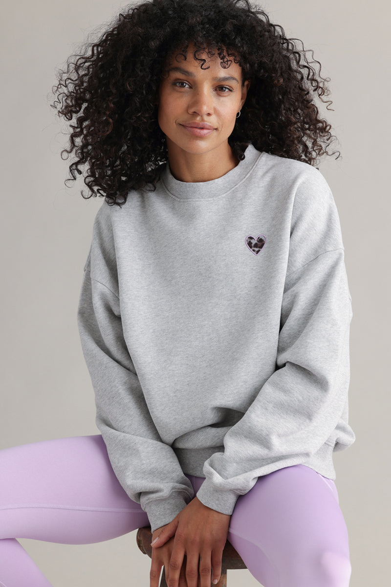 Sweatshirt Leo Heart Grey Melange