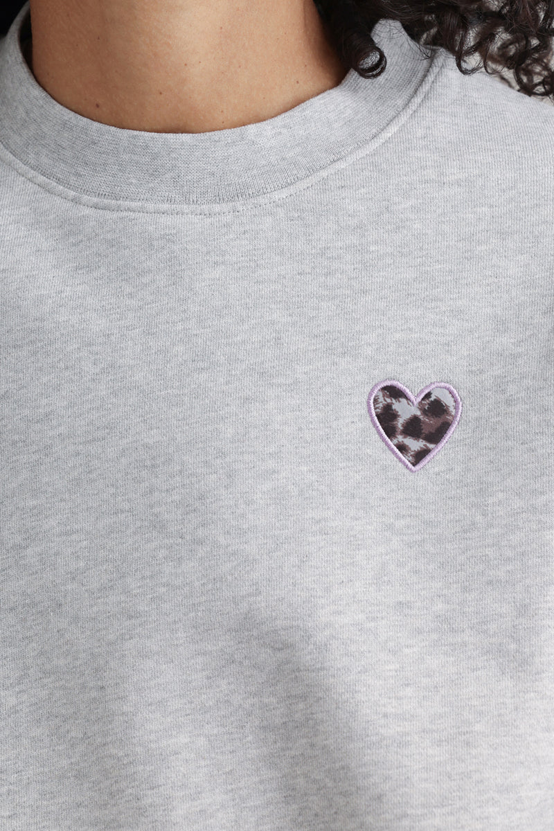 Sweatshirt Leo Heart Grey Melange
