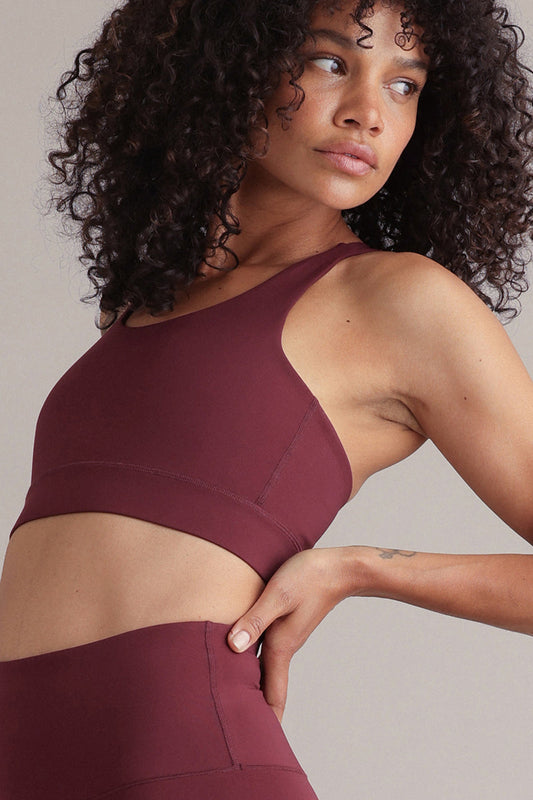 Criss-Cross Bra Always Dressed Italian Plum