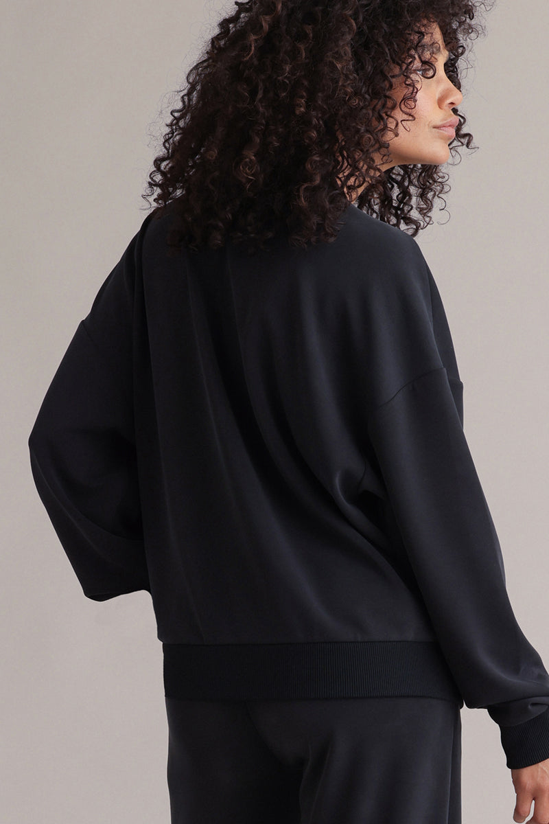 Bomber Jersey Jacket Black