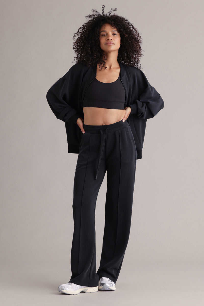 Bomber Jersey Jacket Black