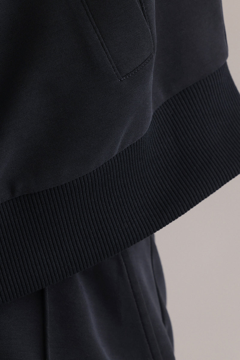 Bomber Jersey Jacket Black