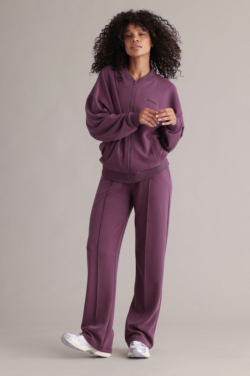 Bomber Jersey Jacket Italian Plum
