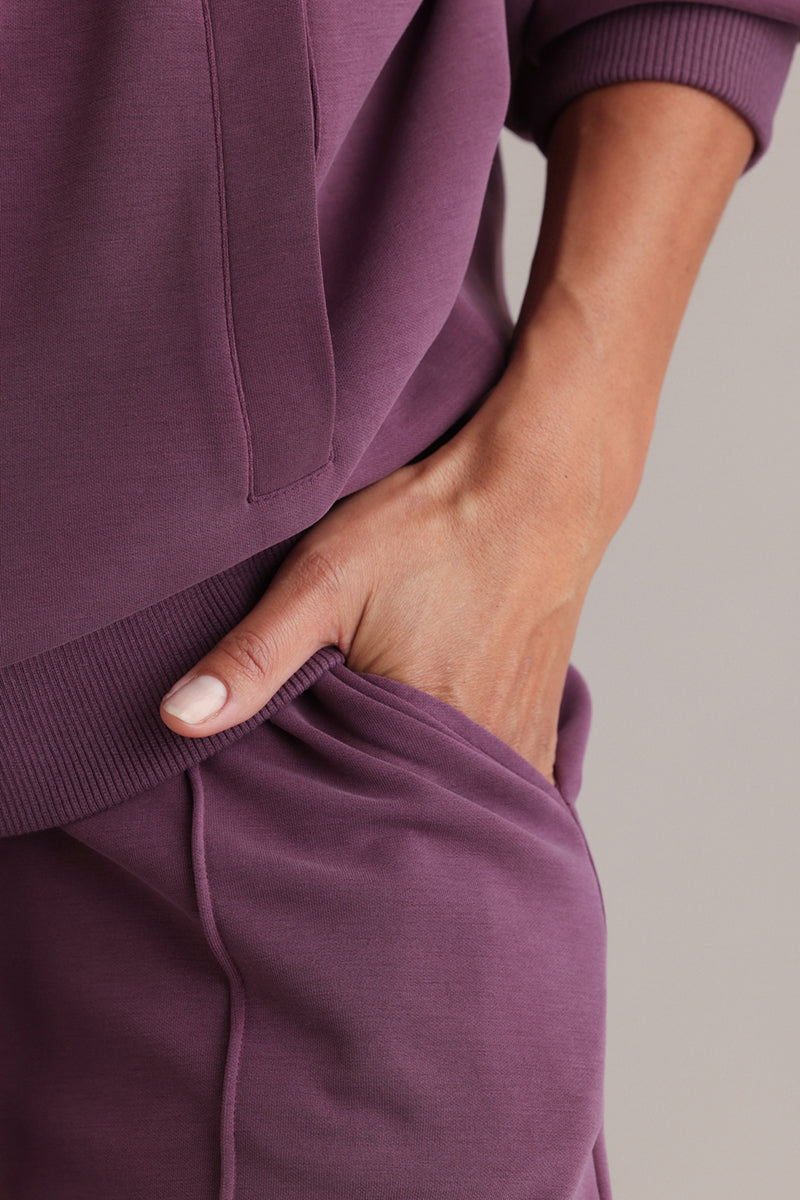 Bomber Jersey Jacket Italian Plum
