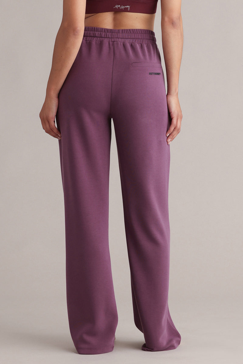 Long Jersey Pants Italian Plum