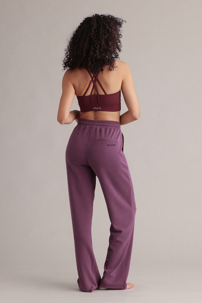 Long Jersey Pants Italian Plum