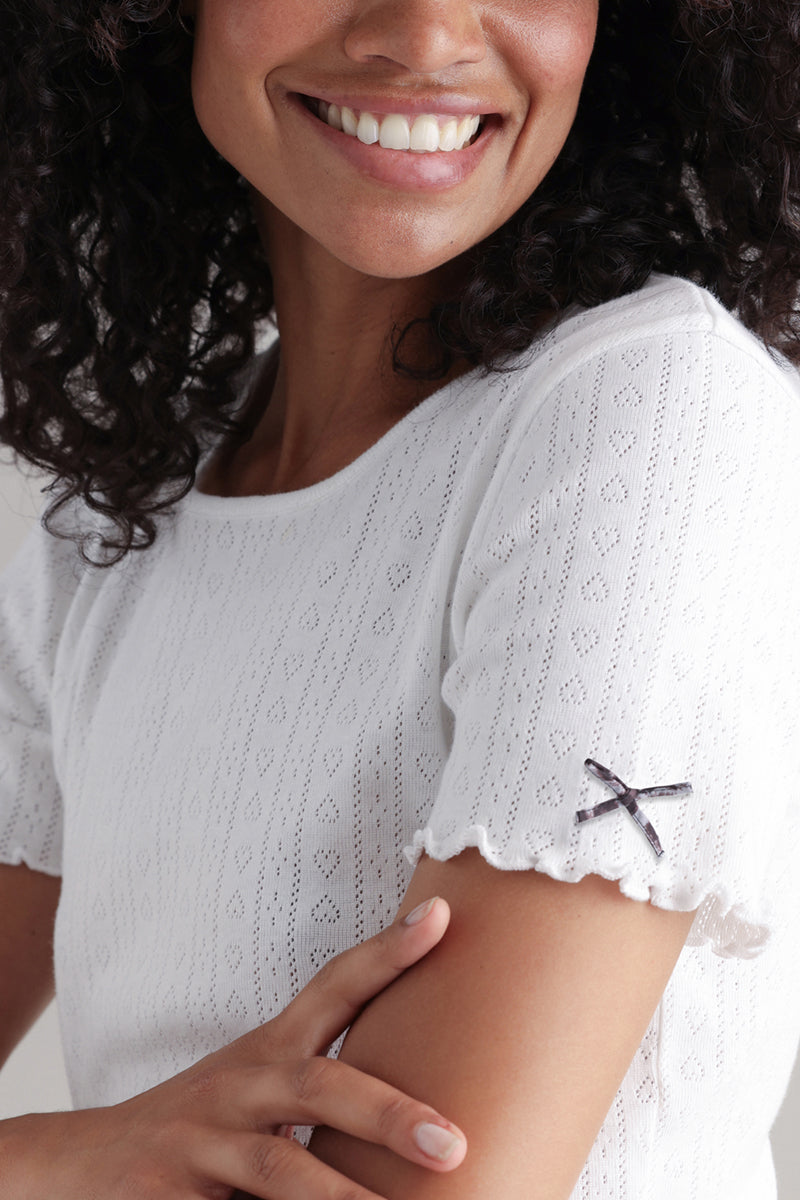 T-Shirt Pointelle White