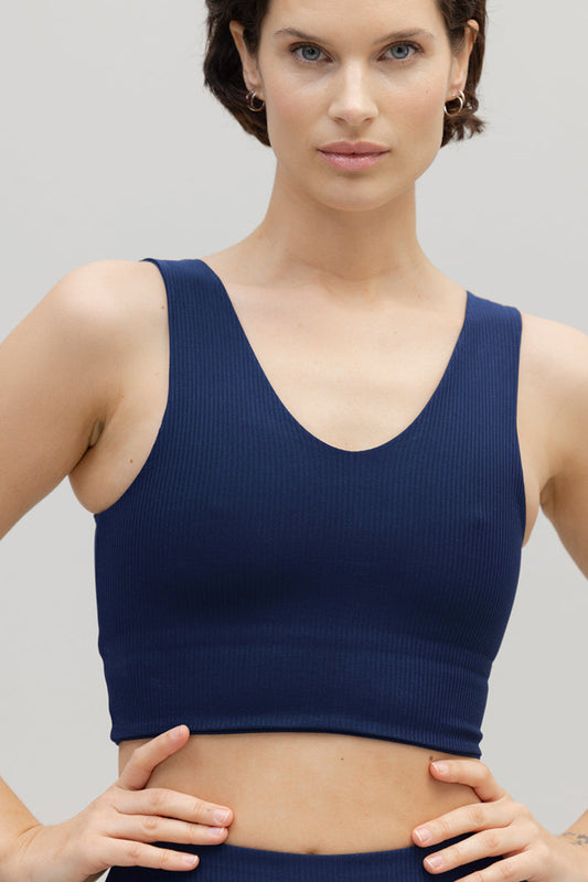 Bustier Ribbed Blue Depth
