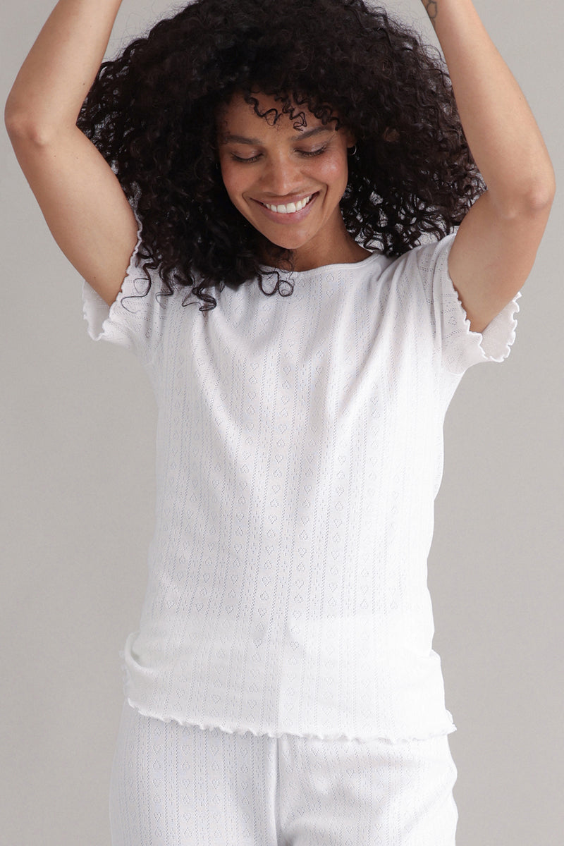 T-Shirt Pointelle White
