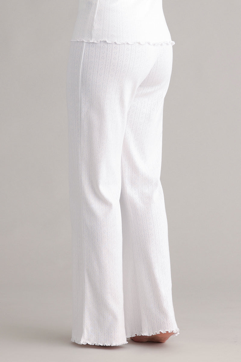 Long Pants Pointelle White