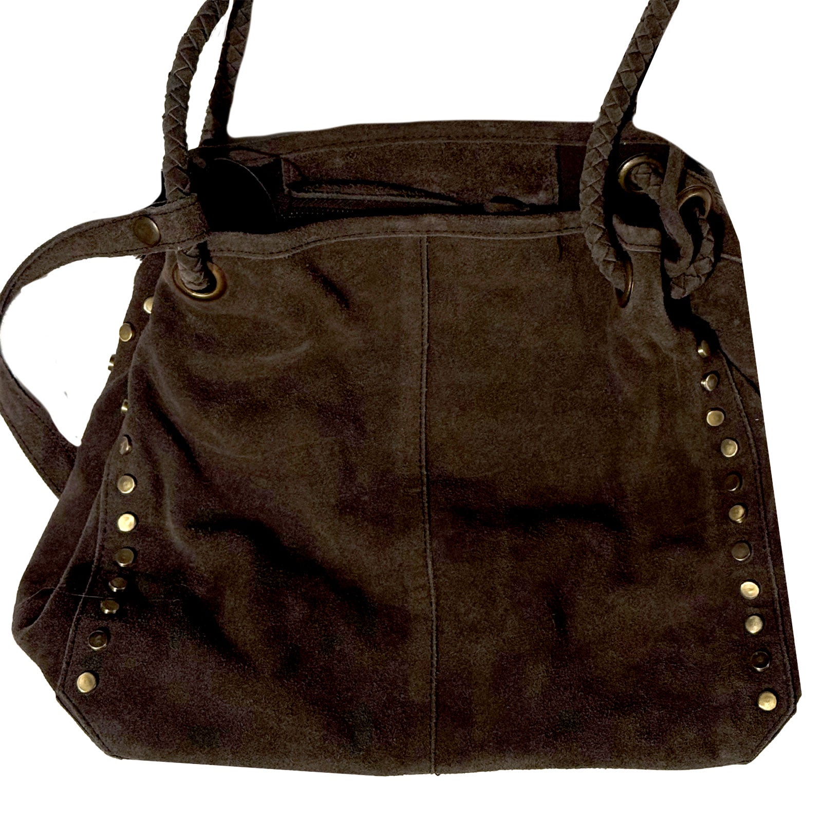 Kleine Leder Tasche mit Fell Braun