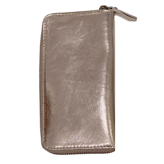 Leder Portemonnaie Metallic Bronze